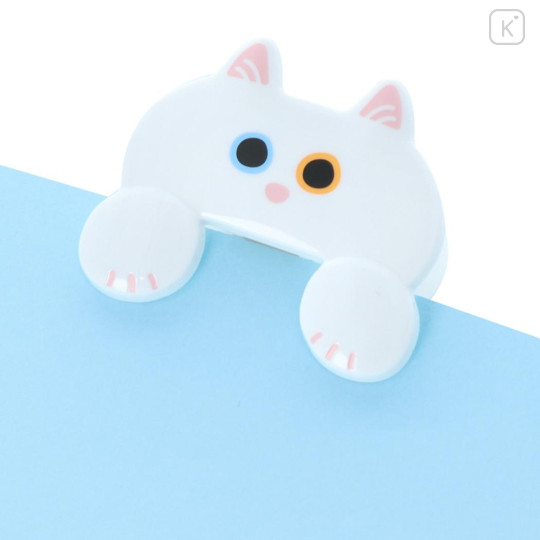 Japan Die-cut Clip - Jittome Cat White - 3