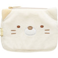Japan San-X Mini Pouch & Pass Case Card Holder with Reel - Sumikko Gurashi : Neko Face - 2