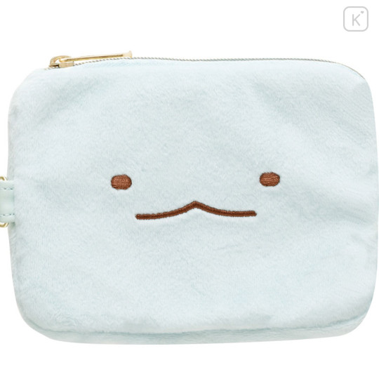 Japan San-X Mini Pouch & Pass Case Card Holder with Reel - Sumikko Gurashi : Tokage Face - 2