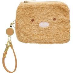 Japan San-X Mini Pouch & Pass Case Card Holder with Reel - Sumikko Gurashi : Tonkatsu Fried Pork Face