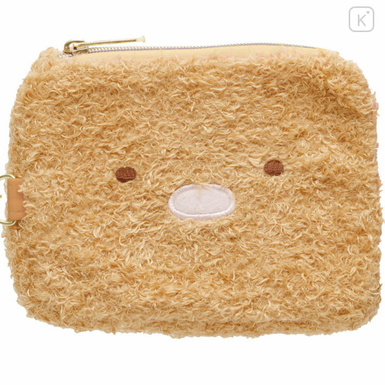 Japan San-X Mini Pouch & Pass Case Card Holder with Reel - Sumikko Gurashi : Tonkatsu Fried Pork Face - 2