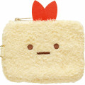 Japan San-X Mini Pouch & Pass Case Card Holder with Reel - Sumikko Gurashi : Ebifurai no Shippo Fried Shrimp Tail Face - 2