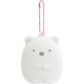 Japan San-X Flocked Keychain - Sumikko Gurashi : Raccoon Tanuki Round Restaurant Shirokuma - 1