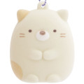 Japan San-X Flocked Keychain - Sumikko Gurashi : Raccoon Tanuki Round Restaurant Neko - 2
