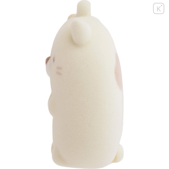Japan San-X Flocked Keychain - Sumikko Gurashi : Raccoon Tanuki Round Restaurant Neko - 3