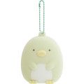 Japan San-X Flocked Keychain - Sumikko Gurashi : Raccoon Tanuki Round Restaurant Penguin? - 1