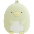 Japan San-X Flocked Keychain - Sumikko Gurashi : Raccoon Tanuki Round Restaurant Penguin? - 2