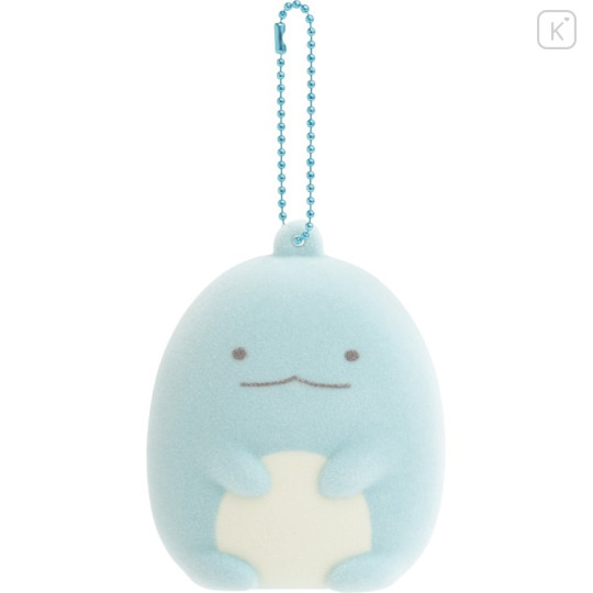 Japan San-X Flocked Keychain - Sumikko Gurashi : Raccoon Tanuki Round Restaurant Tokage - 1