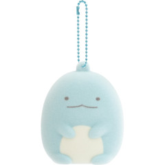 Japan San-X Flocked Keychain - Sumikko Gurashi : Raccoon Tanuki Round Restaurant Tokage