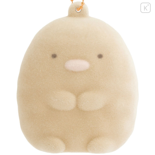 Japan San-X Flocked Keychain - Sumikko Gurashi : Raccoon Tanuki Round Restaurant Tonkatsu Fried Pork - 2