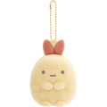 Japan San-X Flocked Keychain - Sumikko Gurashi : Raccoon Tanuki Round Restaurant Ebifurai no Shippo Fried Shrimp Tail - 1
