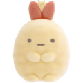 Japan San-X Flocked Keychain - Sumikko Gurashi : Raccoon Tanuki Round Restaurant Ebifurai no Shippo Fried Shrimp Tail - 2