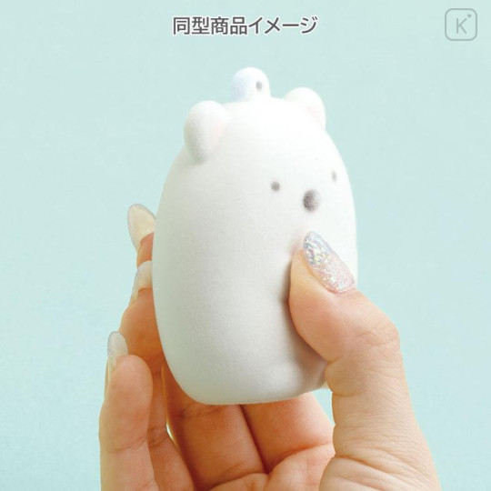 Japan San-X Flocked Keychain - Sumikko Gurashi : Raccoon Tanuki Round Restaurant Ebifurai no Shippo Fried Shrimp Tail - 4