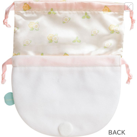 Japan San-X Plush Drawstring Bag - Sumikko Gurashi : Raccoon Tanuki Round Restaurant Shirokuma - 2