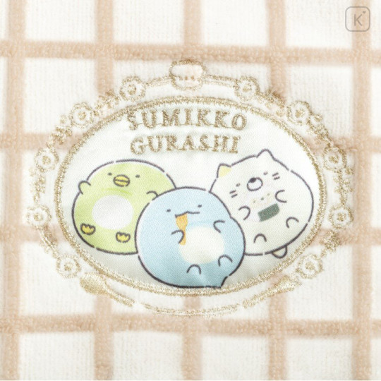 Japan San-X Embroidered Mini Towel Handkerchief - Sumikko Gurashi : Raccoon Tanuki Round Restaurant Penguin? Neko Tokage - 2