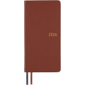 Japan Hobonichi Techo Weeks Hardcover Horizontal Japanese - Leather Wine Brown / 2026 Apr / Mon Start - 1