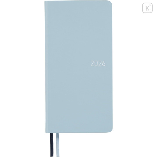 Japan Hobonichi Techo Weeks Hardcover Horizontal Japanese - Leather Snow Blue / 2026 Apr / Mon Start - 1