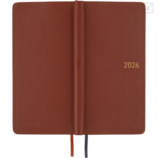 Japan Hobonichi Techo Weeks Hardcover Horizontal Japanese - Leather Wine Brown / 2026 Jan / Mon Start - 3