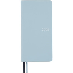 Japan Hobonichi Techo Weeks Hardcover Horizontal Japanese - Leather Snow Blue / 2026 Jan / Mon Start
