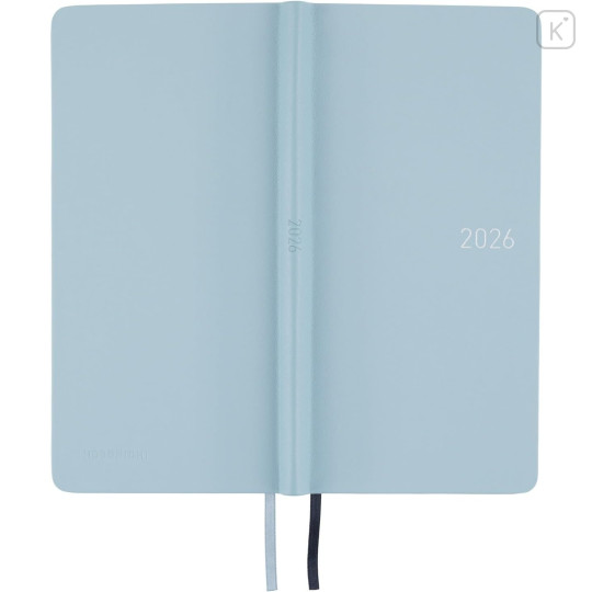 Japan Hobonichi Techo Weeks Hardcover Horizontal Japanese - Leather Snow Blue / 2026 Jan / Mon Start - 2