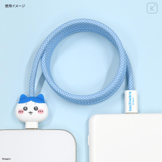 Japan Chiikawa PD60W USB Type-C Mascot Magnetic Cable - Hachiware - 4