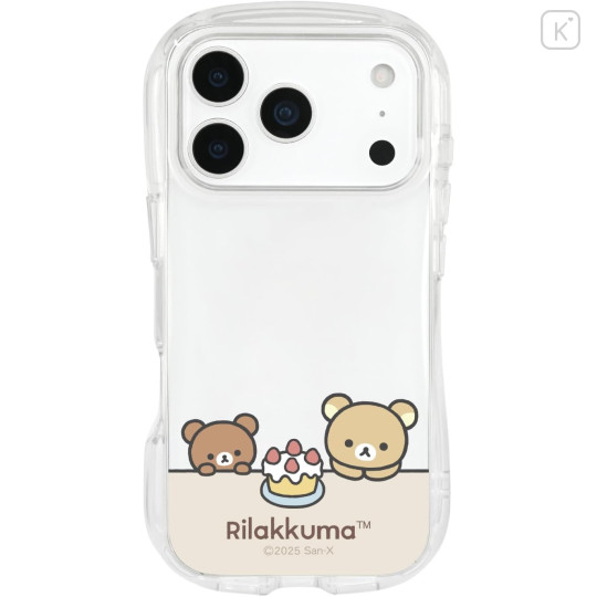 Japan San-X Crystal Clear iPhone 17 Pro Case - Chairoikoguma & Rilakkuma : Cake - 1
