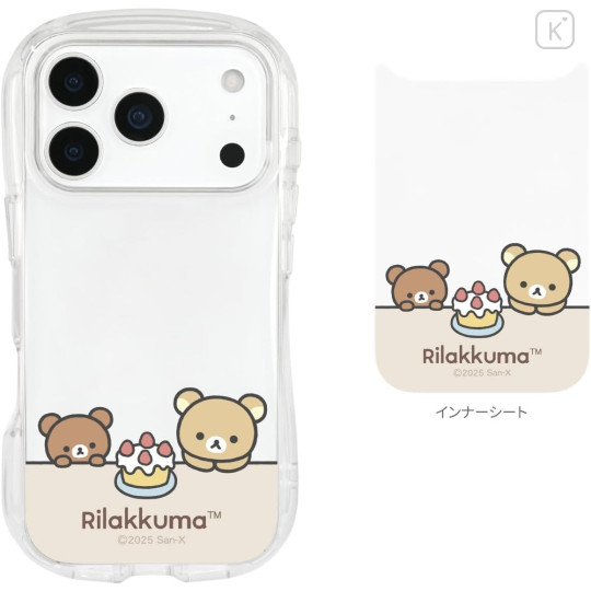 Japan San-X Crystal Clear iPhone 17 Pro Case - Chairoikoguma & Rilakkuma : Cake - 2