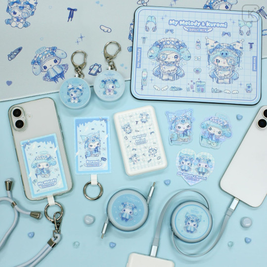 Japan Sanrio Mobile Sticker Pack - Kuromi & My Melody : Dolly Mix - 6