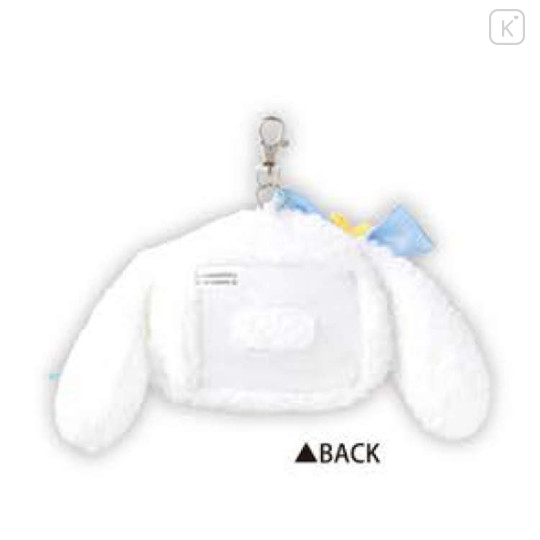 Japan Sanrio Plush Pass Case with Reel - Cinnamoroll : Face Ribbon Star - 2