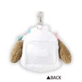 Japan Sanrio Plush Pass Case with Reel - Pochacco : Face Ribbon Star - 2