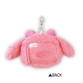 Japan Sanrio Plush Pass Case with Reel - My Melody : Face Ribbon Heart - 2