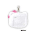 Japan Sanrio Plush Pass Case with Reel - Hello Kitty : Face Ribbon Heart - 2