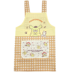 Japan Sanrio Children's Apron - Pompompurin : Gingham Fun With Friends H130cm