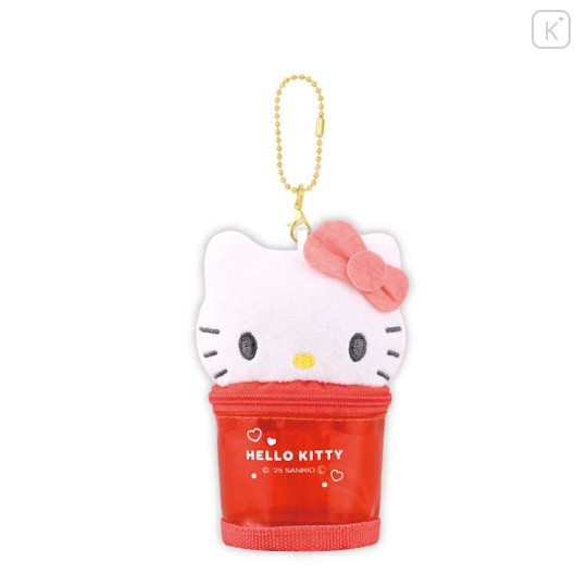 Japan Sanrio Clear Accessory Case Keychain - Hello Kitty : Face - 1