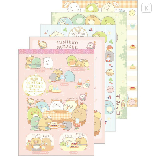 Japan San-X A6 Notepad - Sumikko Gurashi : Raccoon Tanuki Round Restaurant Pink - 1