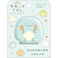 Japan San-X Sticky Notes with Squishy Cover - Sumikko Gurashi : Raccoon Tanuki Round Restaurant Tokage - 1