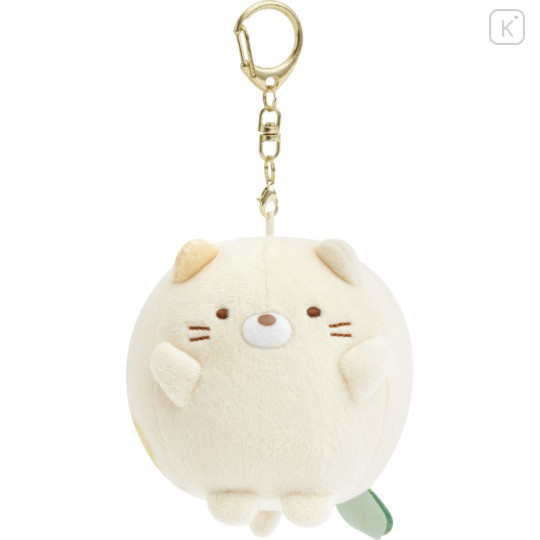Japan San-X Hanging Plush - Sumikko Gurashi : Raccoon Tanuki Round Restaurant Round Neko - 1