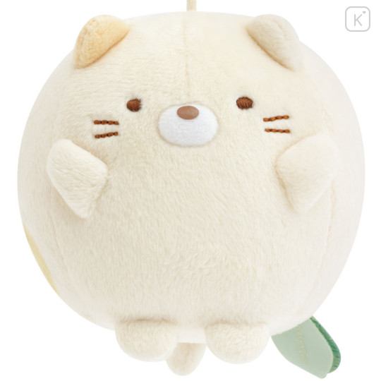 Japan San-X Hanging Plush - Sumikko Gurashi : Raccoon Tanuki Round Restaurant Round Neko - 2