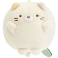 Japan San-X Hanging Plush - Sumikko Gurashi : Raccoon Tanuki Round Restaurant Round Neko - 2