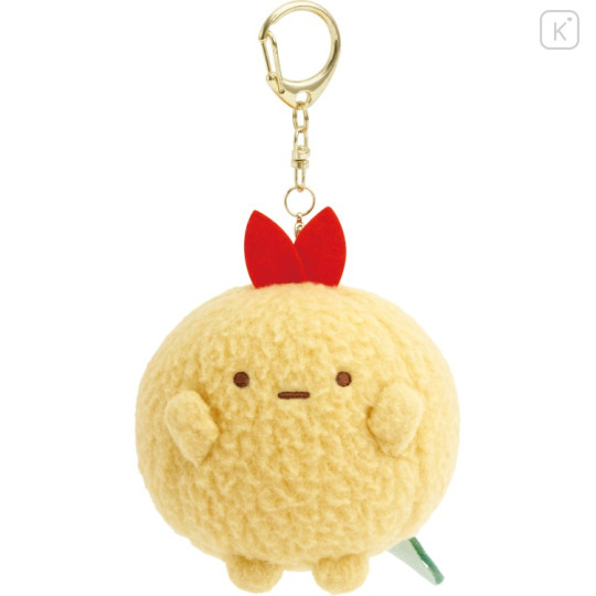 Japan San-X Hanging Plush - Sumikko Gurashi : Raccoon Tanuki Round Restaurant Round Ebifurai no Shippo Fried Shrimp Tail - 1