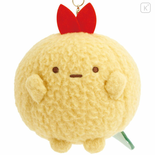 Japan San-X Hanging Plush - Sumikko Gurashi : Raccoon Tanuki Round Restaurant Round Ebifurai no Shippo Fried Shrimp Tail - 2