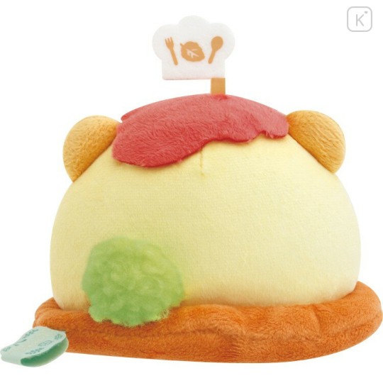 Japan San-X Collectible Plush - Sumikko Gurashi : Raccoon Tanuki Round Restaurant Neko & Omelet Rice - 3