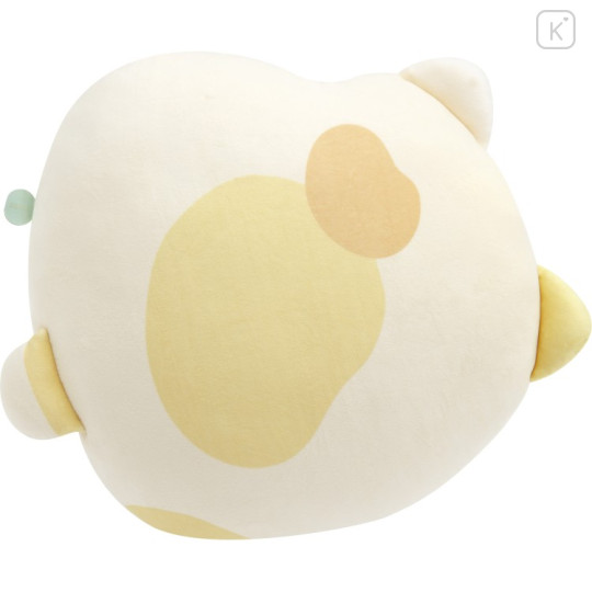 Japan San-X Super Mochimochi Cushion - Sumikko Gurashi : Raccoon Tanuki Round Restaurant Neko Rice Ball - 2