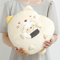 Japan San-X Super Mochimochi Cushion - Sumikko Gurashi : Raccoon Tanuki Round Restaurant Neko Rice Ball - 3