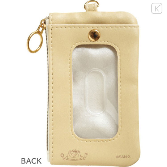 Japan San-X Pass Case Card Holder & Reel - Sumikko Gurashi : Raccoon Tanuki Round Restaurant - 2