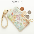 Japan San-X Mini Pouch & Pass Case Card Holder with Reel - Sumikko Gurashi : Raccoon Tanuki Round Restaurant - 3