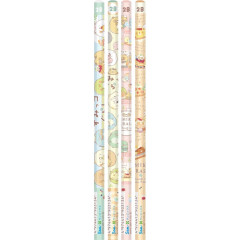 Japan San-X 2B Pencil Set - Sumikko Gurashi : Raccoon Tanuki Round Restaurant