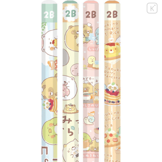 Japan San-X 2B Pencil Set - Sumikko Gurashi : Raccoon Tanuki Round Restaurant - 2