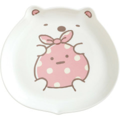 Japan San-X Die-cut Plate - Sumikko Gurashi : Raccoon Tanuki Round Restaurant Shirokuma & Furoshiki