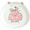 Japan San-X Die-cut Plate - Sumikko Gurashi : Raccoon Tanuki Round Restaurant Shirokuma & Furoshiki - 1